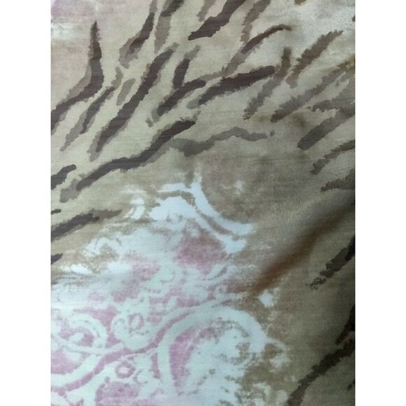 Animal Print and Pink Floral Polyester Chiffon Scarf 13" x 57" - Picture 6 of 6